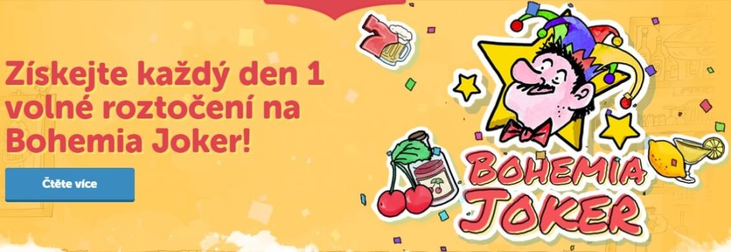 Bohemia casino 1 volné zatočení na Bohemia Joker